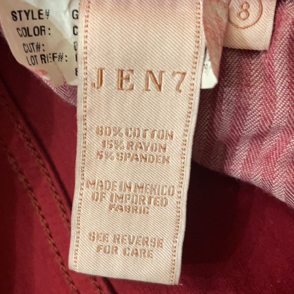 JEN 7 by FOR ALL MANKIND women’s ANKLE SKINNY JEAN in MERLOT color, SIZE 8 - Picture 5 of 11